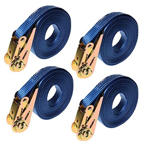 Buy 4 x Rachet 1 Piece Tie Down Straps Cargo Straps Trailer Tie Down 6m ...
