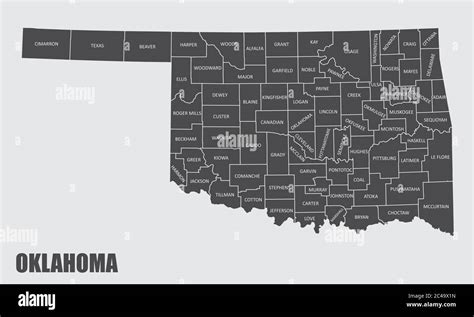 Oklahoma county map hi-res stock photography and images - Alamy
