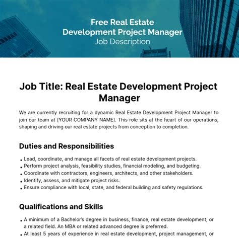 Real Estate Developer Project Manager at Daniel Shears blog