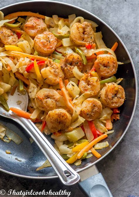 Jamaican Shrimp and Cabbage (Keto, GF, Paleo) - That Girl Cooks Healthy