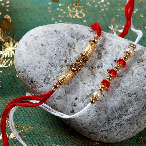 Send Beaded Bhaiya Rakhi Set Online