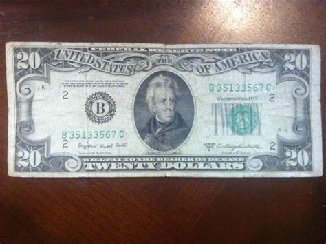 1950 $20 TWENTY DOLLAR BILL C. DOUGLAS DILLON RARE OLD PAPER MONEY U.S ...