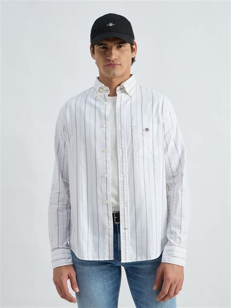 Shop Gant Men White Striped Shirt - GANT India