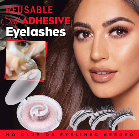 Reusable Self-adhesive Eyelashes Natural Multiple Reversible Glue-free ...