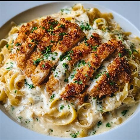Crispy Chicken Fettuccine Alfredo