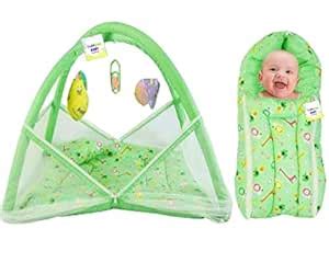 Toddylon Baby Bedding Set New Born Baby Bed | Mattress | Mosquito Net ...