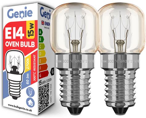 2 Pack of Premium Quality 300C Heat Tolerant Halogen E14 Oven Bulbs 40W ...
