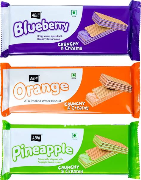 ABHI Crunchy & Creamy Wafer Biscuit Blueberry , Orange , Pineapple ...