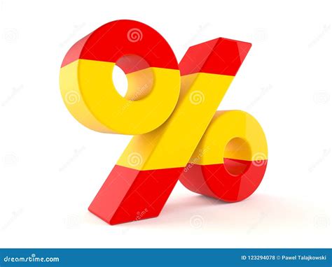 Percent Symbol with Spanish Flag Stock Illustration - Illustration of ...