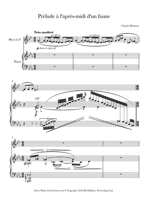 Debussy, Claude - Prélude à l’après-midi d’un faune for French Horn ...