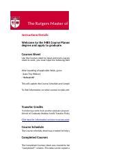 Plan Your MBS Degree with the Rutgers Course Planner: Courses, | Course ...