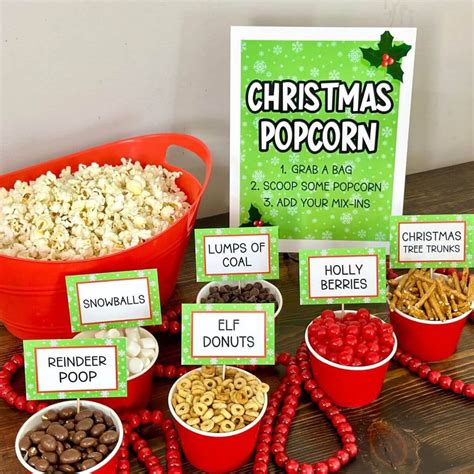 The Ultimate Christmas Popcorn Bar with Fun Mix-Ins - The Savvy Sparrow