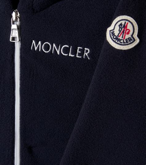 Baby logo fleece onesie in blue - Moncler Enfant | Mytheresa