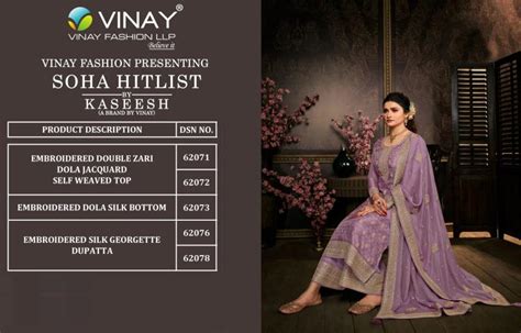 Vinay Kaseesh Soha Hitlist Nx Designer Salwar Suit Collection ...