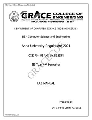 CCS370 - UI and UX Design Laboratory Practical Manual - Studocu