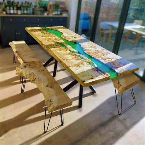 Mappa Burl River Dining Table | Live Edge Resin