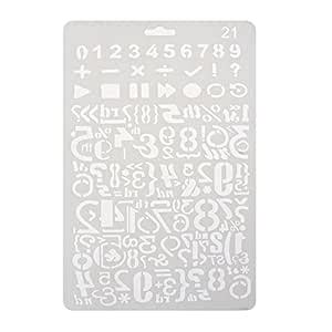 Demiawaking Numbers and Symbols Drawing Painting Stencil Templates for ...