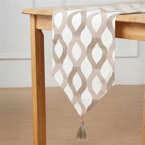 Decorative Table Runner with Tassels - White – HOME 360
