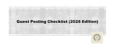 Guest Posting Checklist – Content Writing Agency in Delhi