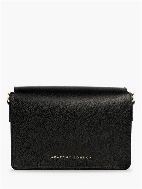 Apatchy London The Newbury Leather Cross Body Bag, Black