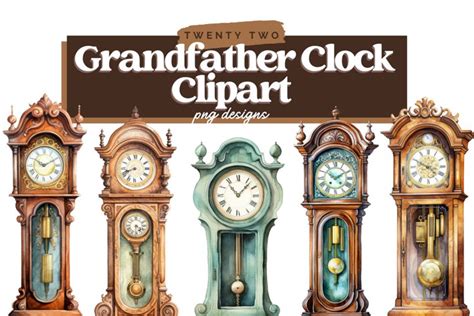 Grandfather Clock Watercolor Clipart, Clock PNG
