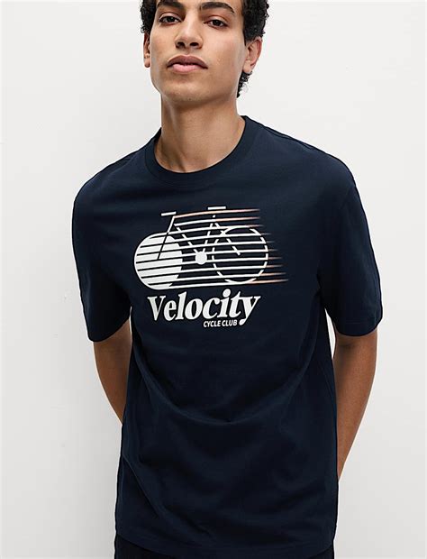 Buy Pure Cotton Bike Print T-shirt at Marks & Spencer