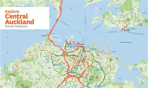Auckland central map - Map of central Auckland (New Zealand)