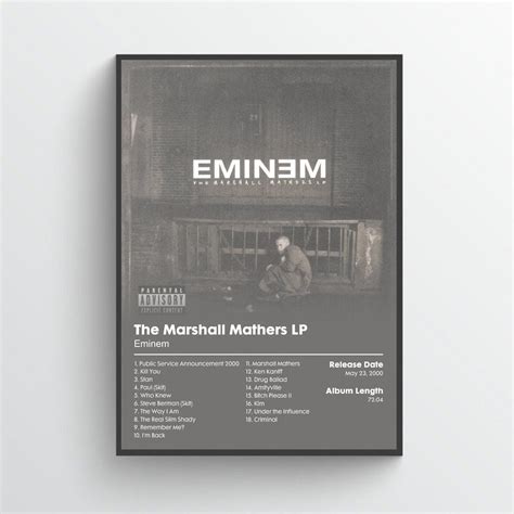 POSTER Eminem - The Marshall Mathers - Album Poster-UNFRAMED - Walmart.com