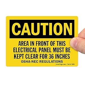 SmartSign "Caution - Front Area of Electrical Panel Must Be Keeped 36 ...