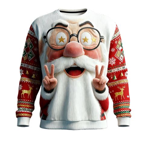 gcong Santa Christmas Sweaters for Men 2025 Funny Christmas Sweatshirts ...