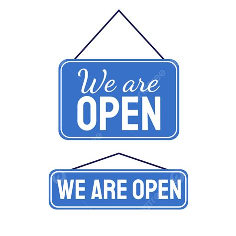 We Open Sign Vector Art PNG, Blue We Are Open Sign Shop, We Are Open ...