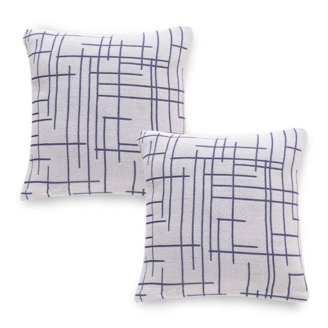 'Crossline Series' Jacquard Cushion Cover Set of 2, Navy Blue – HOKIPO ...