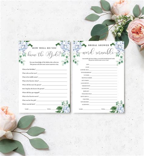 Bridal Shower Games Printable Templates What Did The Groom Say