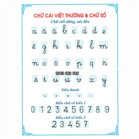 Bảng chữ cái tiếng Việt - Bảng Viết Bavico