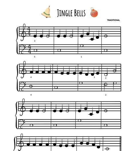 Suzuki Piano Sheet Music Jingle Bells For Beginners Jingle Bells"