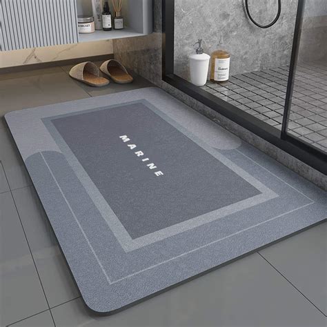 Bath Mat Floor Bathroom Rug Anti Slip Thick Doormat Absorbent Bedroom ...