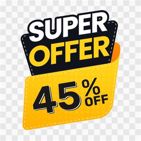 45 percent off super discount yellow and black banner | Premium Vector