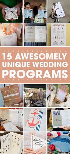 Unique Wedding Programs Ideas by 15 Fabulous Unique Wedding Program Ideas Unique Wedding Programs Ideas