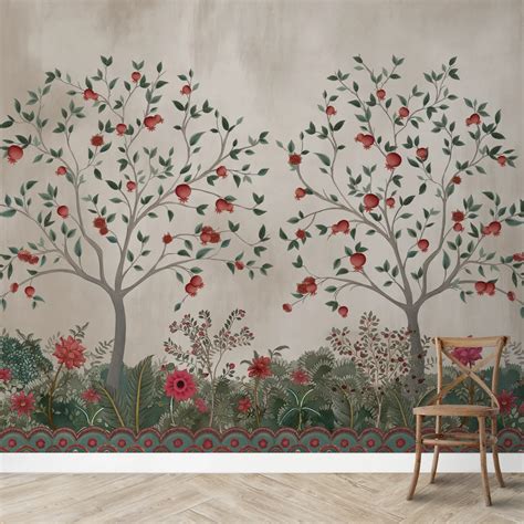 Rang Baag Pomegranate Indian Wallpaper Design | | Life n Colors