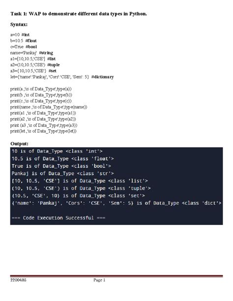 Task1 - These are 3 task in practical file of python - Task 1: WAP to ...