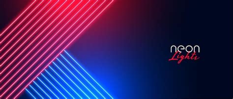 Nice glowing neon red and blue light banner | Free Vector