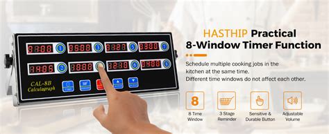 HASTHIP® Commercial 8 Channel Kitchen Timer Digital Restaurant Timers ...