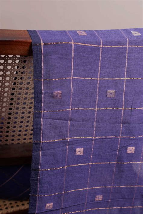 Buy Handcrafted Butta on Light Blue Jamdani Fabric Online at Matkatus