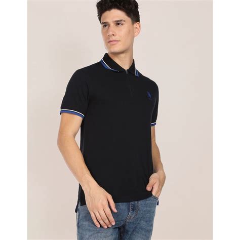 Buy U.S. POLO ASSN. Tipped Zipper Polo Shirt Online