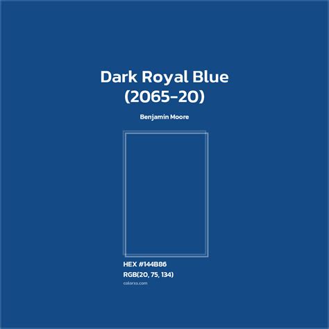 Dark Royal Blue (2065-20) Complementary or Opposite Color Name and Code ...