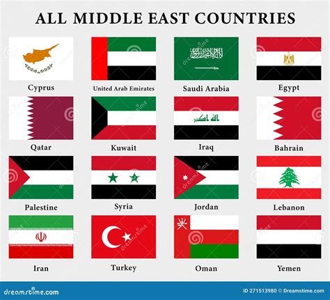 Set of Middle East Countries Flags, Stock Vector - Illustration of flag ...