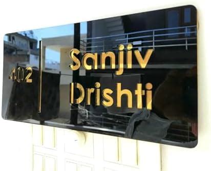 Gugan's Customized Self Adhesive Acrylic Name Plate | Black Acrylic and ...