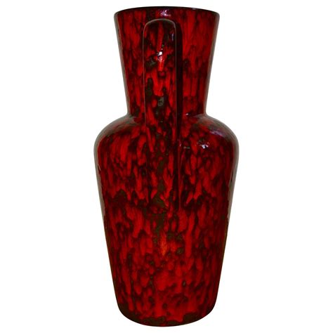 Midcentury Huge Red Lava Glazed Floor Vase For Sale at 1stDibs | red ...