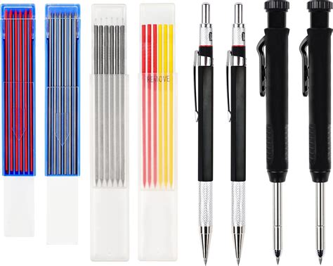 VANANA 40PCS Mechanical Carpenter Pencils Kit- 24 2.0mm + 12 2.8mm ...