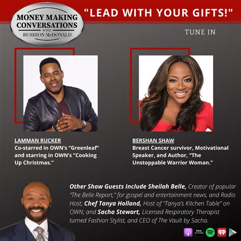 Lamman Rucker- starring in OWN's "Cooking Up Christmas," Bershan Shaw ...